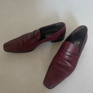 Salvatore Ferragamo Burgundy Leather Loafers